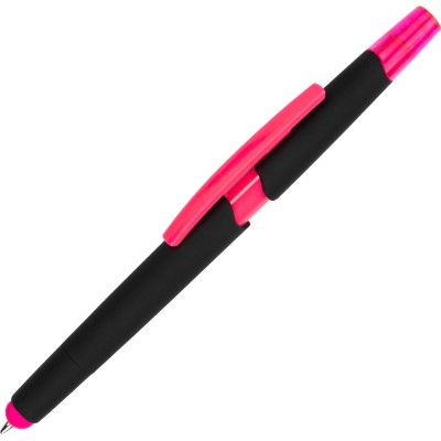 Długopis plastikowy z zakreślaczem touch pen EMMETT