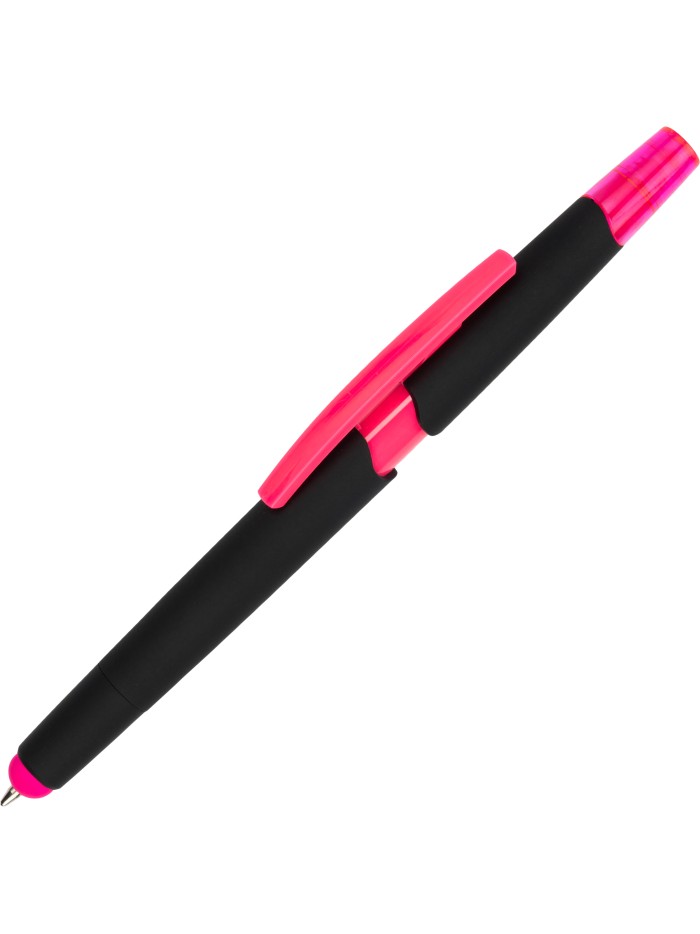 Długopis plastikowy z zakreślaczem touch pen EMMETT