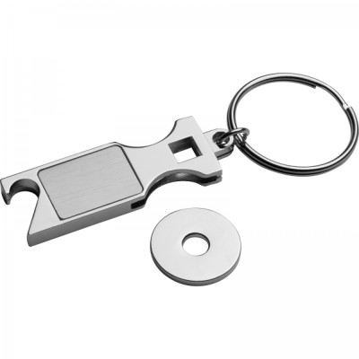 Brelok metalowy otwieracz do butelek z żetonem HILDE