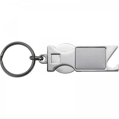 Brelok metalowy otwieracz do butelek z żetonem HILDE