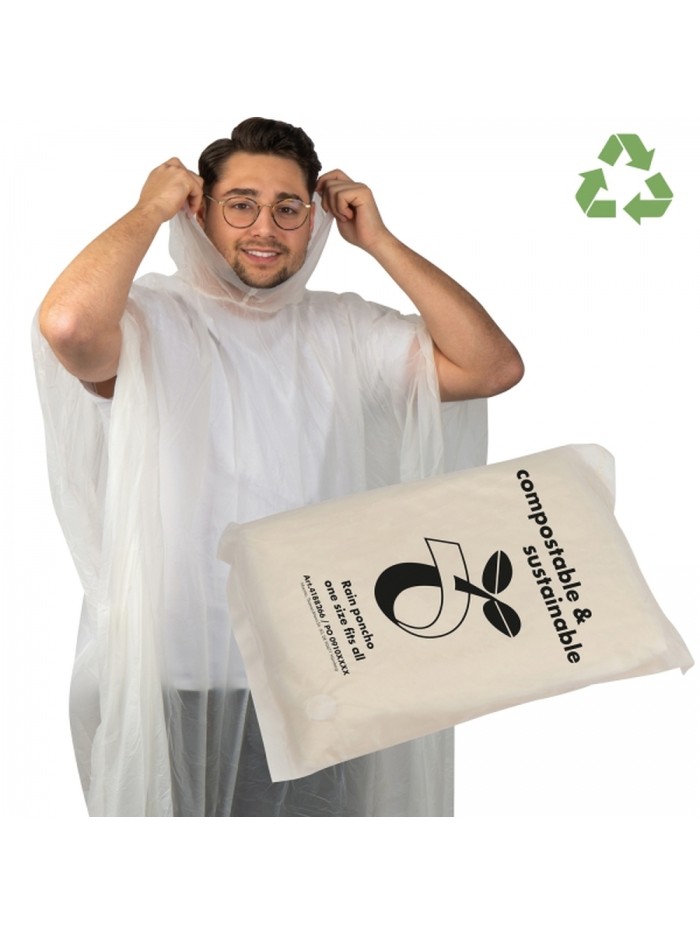 Poncho przeciwdeszczowe biodegradowalne DAVIDE