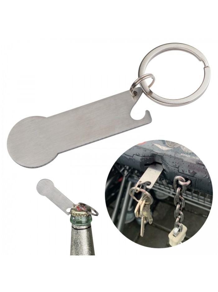 Brelok metalowy otwieracz do butelek z żetonem RODNEY