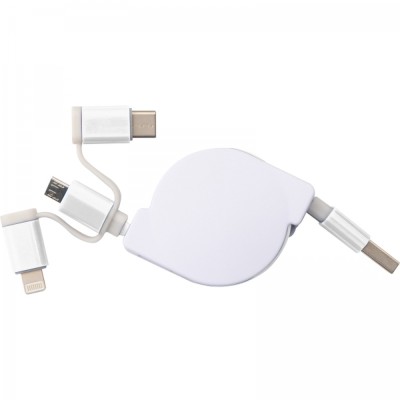 Kabel do ładowania z 3 wtyczkami rozwijany NICO
