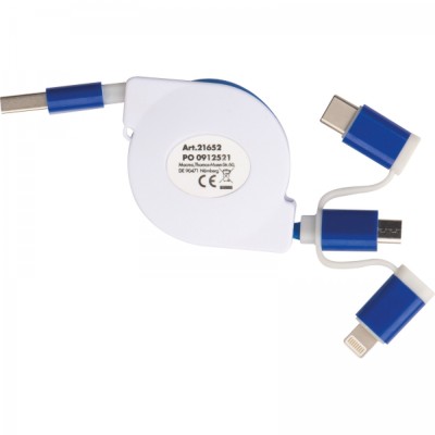 Kabel do ładowania z 3 wtyczkami rozwijany NICO