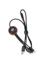 Kabel 3w1 z podświetlanym logo w drewnianej obudowie - LH-ZM04