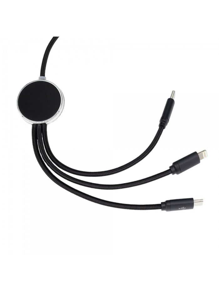 Kabel 3w1 z podświetlanym logo długi 120 cm, W201TG