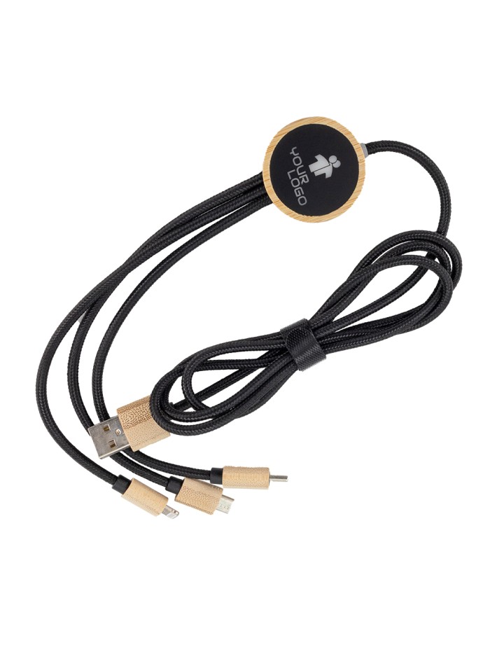 Kabel 3w1 z podświetlanym logo długi 120 cm