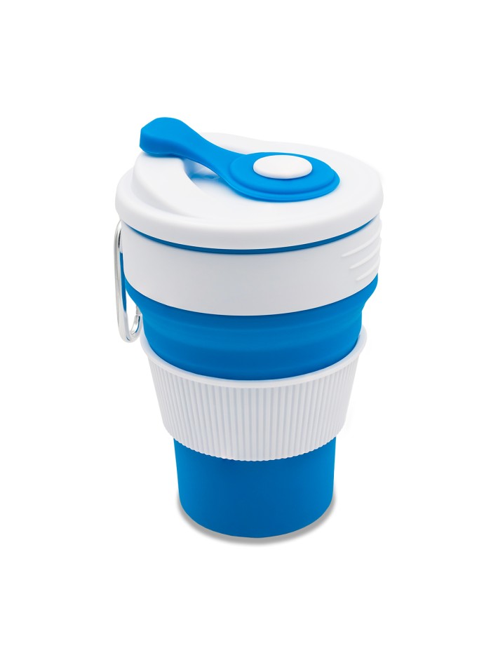 Kubek silikonowy Flexi 350 ml, niebieski