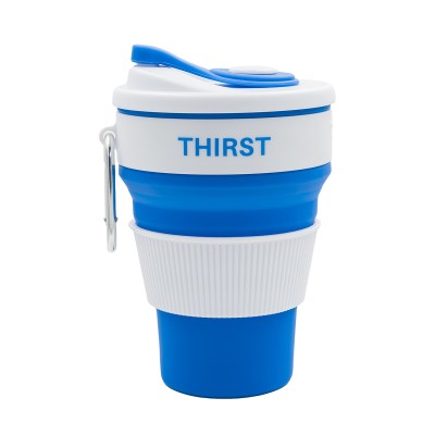 Kubek silikonowy Flexi 350 ml, niebieski