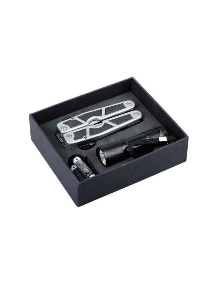 Narzędzie wielofunkcyjne z latarką Survivor, czarny