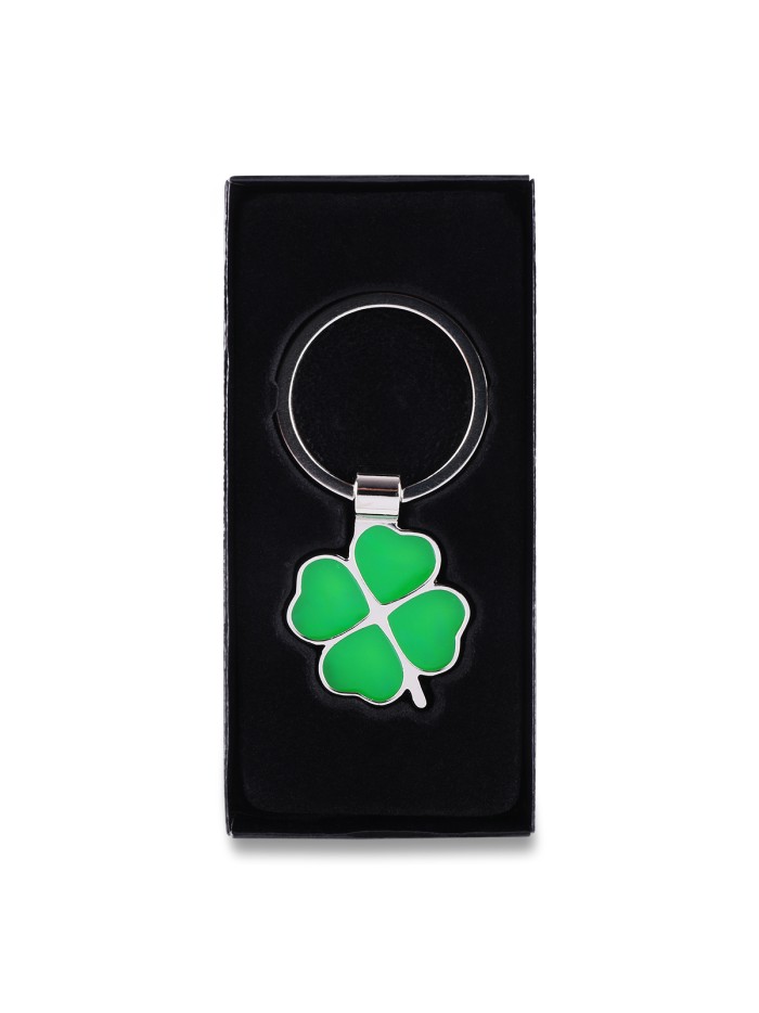 Brelok Clover Luck, zielony/srebrny