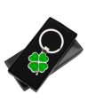 Brelok Clover Luck, zielony/srebrny