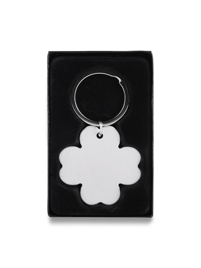 Brelok metalowy 4-leaf clover, srebrny