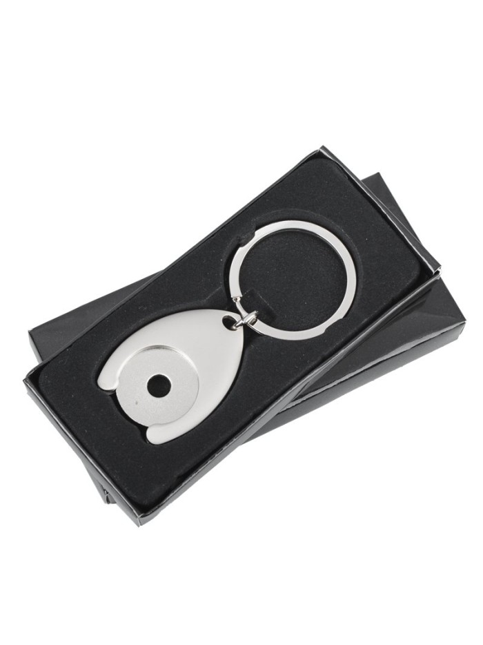 Metalowy brelok z żetonem Disc, srebrny