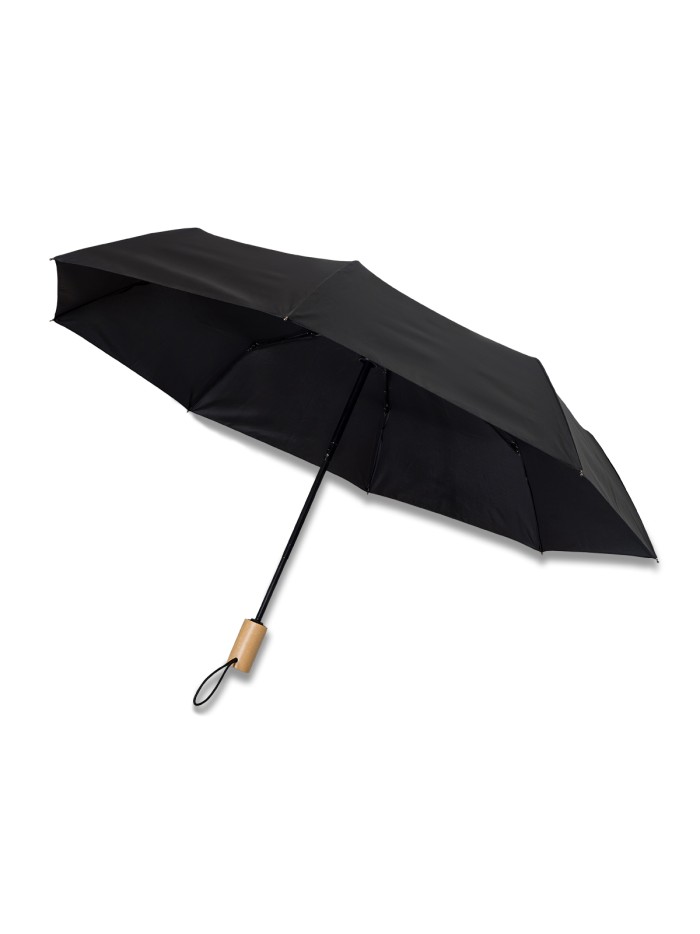 Parasol z drewnianą rączką Granton, czarny