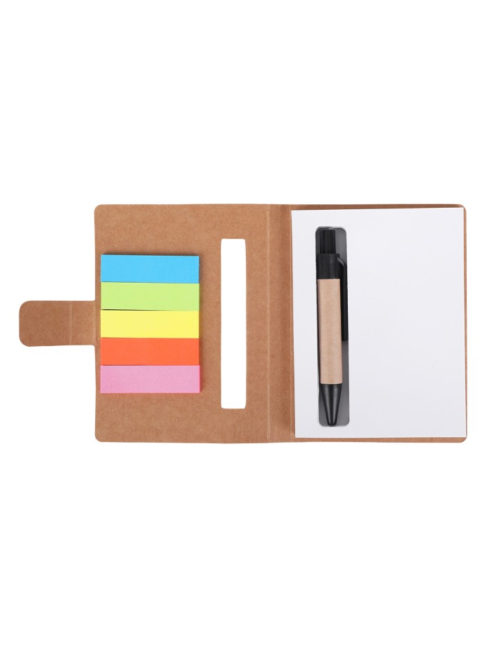 Notes 80x110/100k gładki Mini z długopisem, beżowy