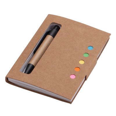 Notes 80x110/100k gładki Mini z długopisem, beżowy