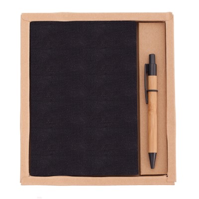 Zestaw Porto - notes z długopisem, brązowy