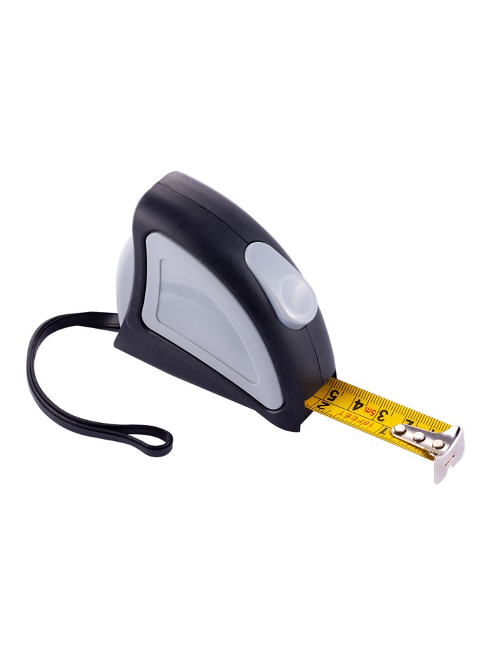 Zwijana miarka 5 m Rigorous, szary