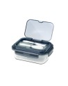 Szklany lunch box ze sztućcami Lagos 1000 ml, czarny
