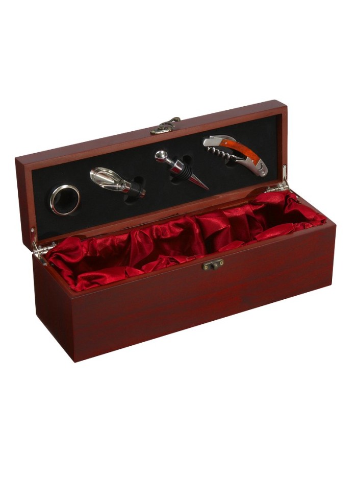 Skrzynka na wino z akcesoriami Angers, brązowy