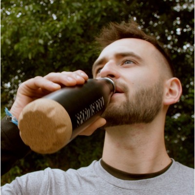Butelka termiczna z korkowym spodem Jowi 500 ml, granatowy