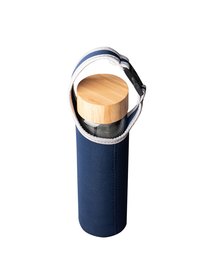 Szklana butelka z zaparzaczem herbaty Gourmet 600 ml, granatowy