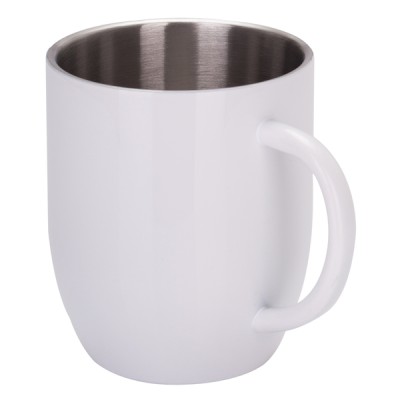 Kubek stalowy Day Alis z powłoką sublimacyjną 350 ml, biały