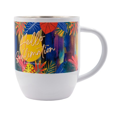 Kubek stalowy Day Alis z powłoką sublimacyjną 350 ml, biały