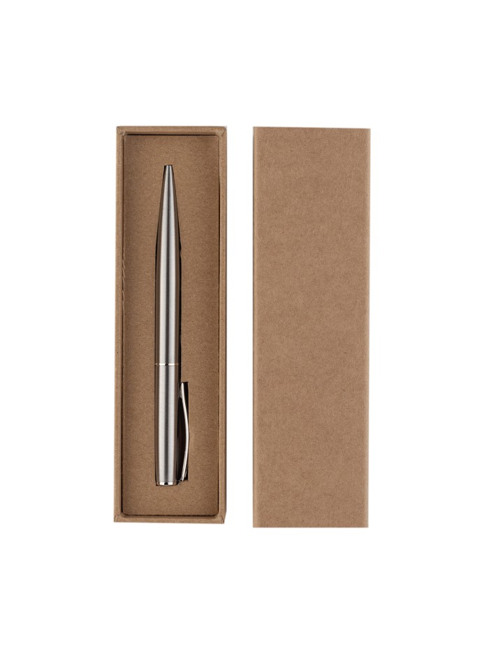 Metalowy długopis w pudełku Silvery, srebrny