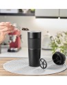 Kubek termiczny z french press Aspet 450 ml, czarny