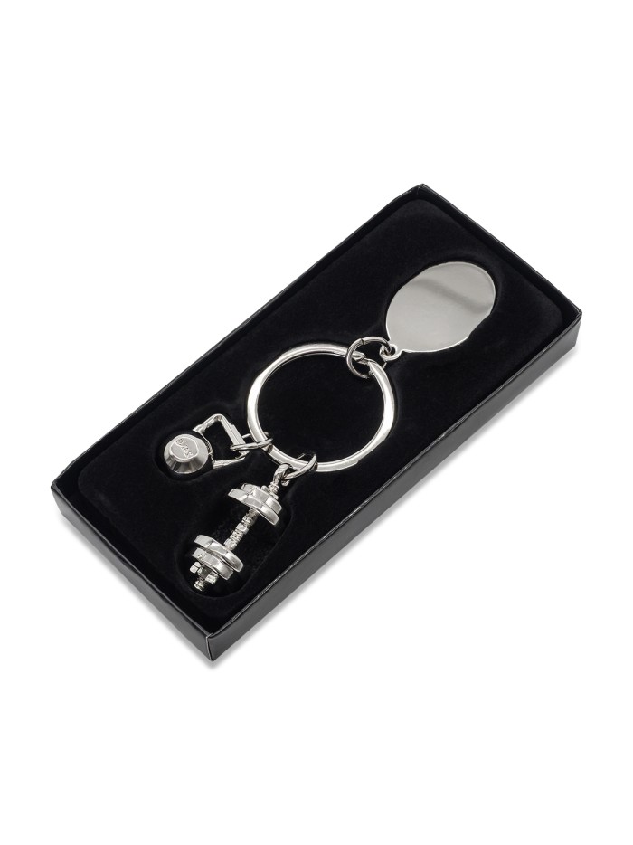 Brelok z motywem sportowym GymKey, srebrny