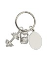 Brelok z motywem sportowym GymKey, srebrny