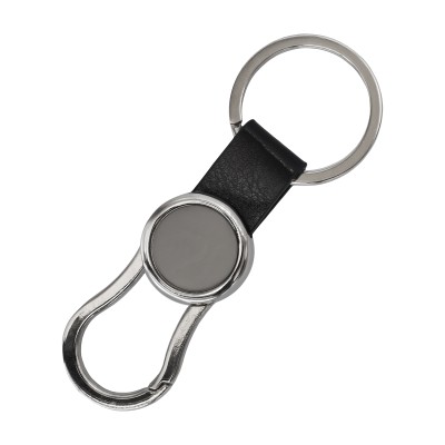 Brelok z karabińczykiem Leo, czarny