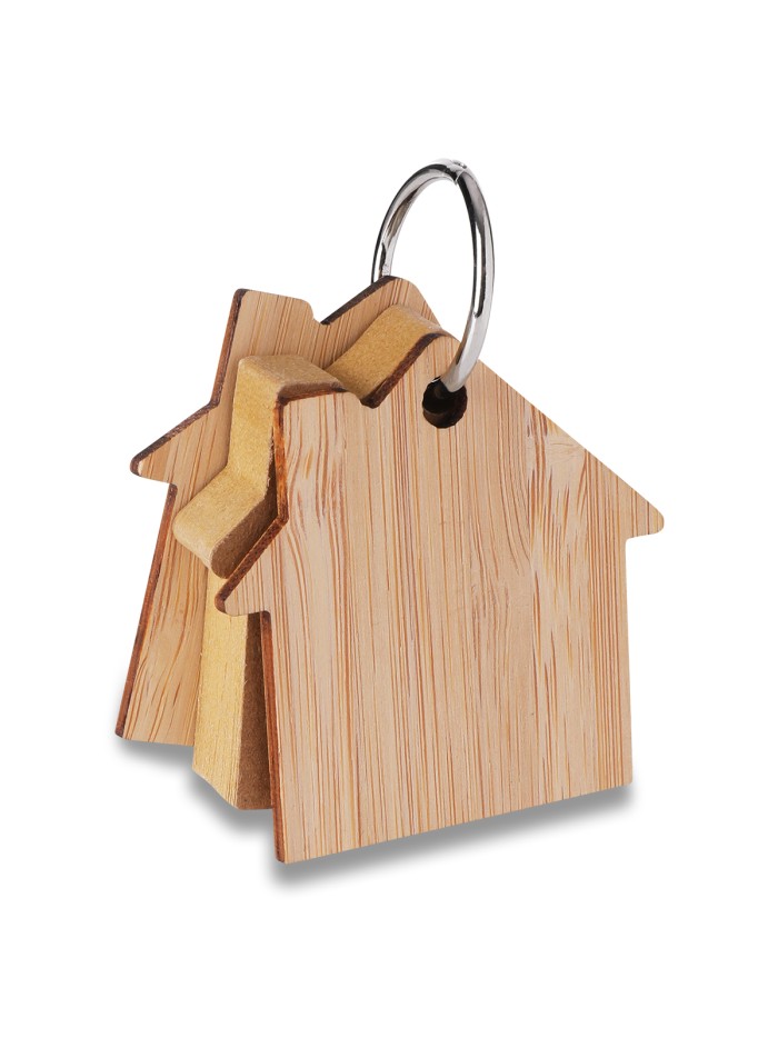 Bambusowy brelok z karteczkami memo Homeland, beżowy