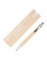 Bambusowy, wieczny długopis/ołówek w etui Lakimus, beżowy