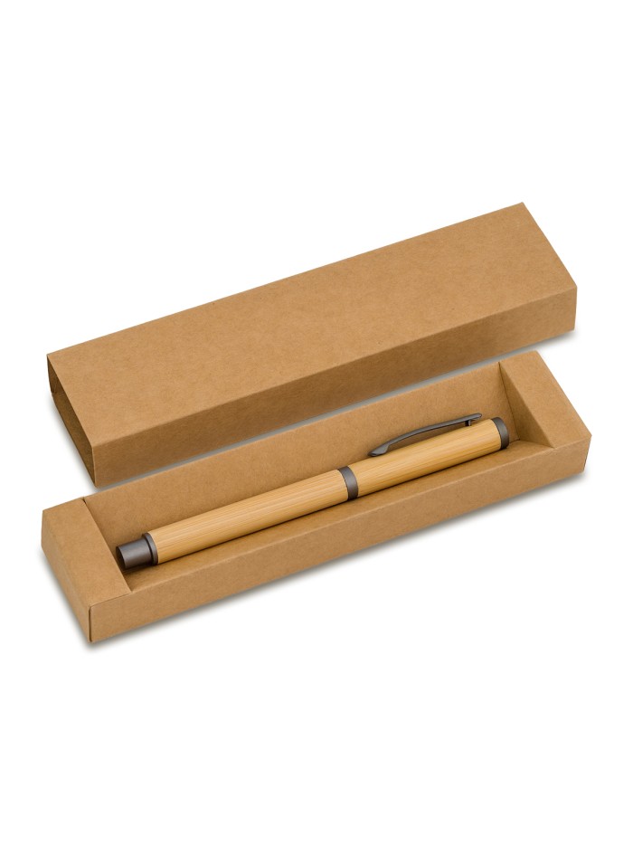 Bambusowy długopis w pudełku Machino, beżowy
