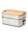 Double lunch box Alcora 1100 ml, srebrny