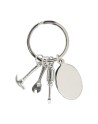 Brelok z motywem narzędzi Clemi, srebrny
