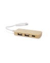 Rozdzielacz bambusowy HUB USB z wymienną wtyczką - RIVO