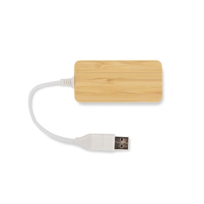 Rozdzielacz bambusowy HUB USB z wymienną wtyczką - RIVO