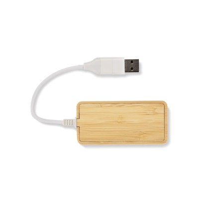 Rozdzielacz bambusowy HUB USB z wymienną wtyczką - RIVO