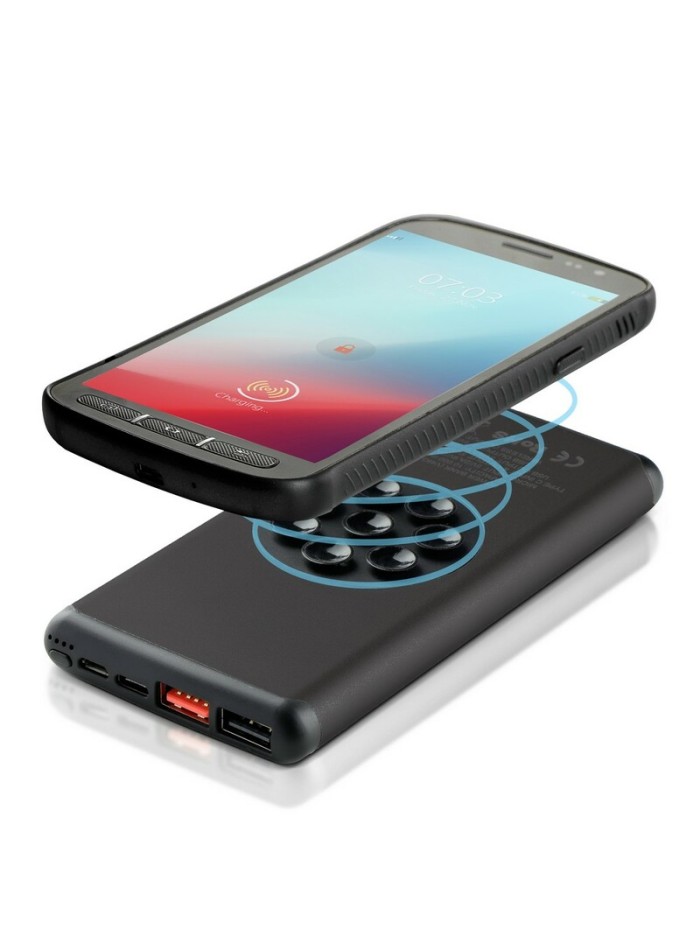 Bezprzewodowy power bank 10000 mAh Mauro Conti z przyssawkami, ładowarka bezprzewodowa 10W