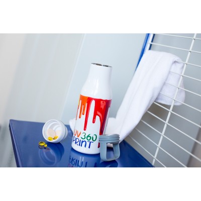 Butelka termiczna 475 ml Air Gifts z uchwytem i metalowym ringiem na spodzie, pojemnik w zakrętce