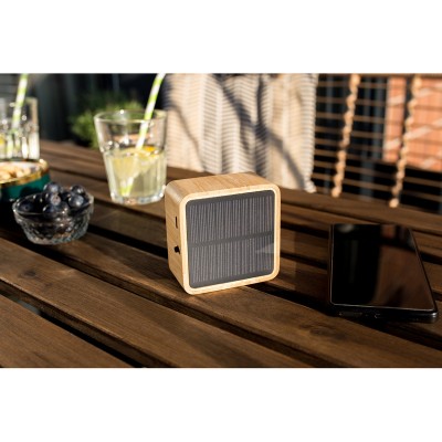 Bambusowy głośnik bezprzewodowy 3W B`RIGHT, panel słoneczny | Androwe