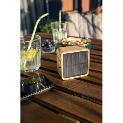 Bambusowy głośnik bezprzewodowy 3W B`RIGHT, panel słoneczny | Androwe