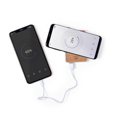 Bezprzewodowy power bank 5000 mAh ze słomy pszenicznej, ładowarka bezprzewodowa 5W