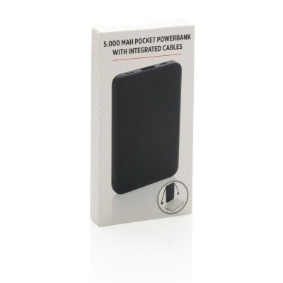 Power bank 5000 mAh, zintegrowany kabel 3 w 1